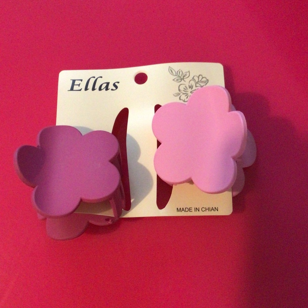 Ella Charming Pink and Purple Flower Clips